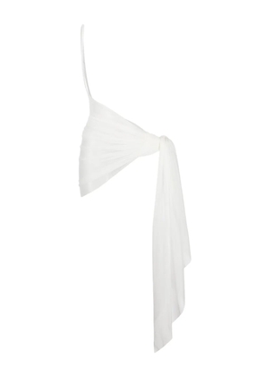 Mugler one-shoulder sheer pareo - White