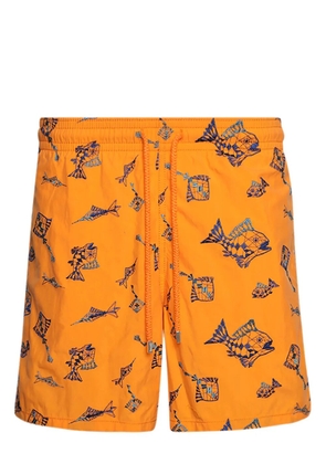 Vilebrequin embroidered swim shorts - Orange