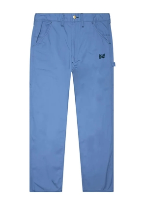 Needles embroidered-logo trousers - Blue