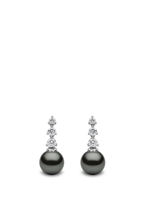 Yoko London 18K white gold tahitian pearl and diamond earrings - Silver