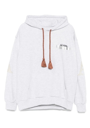AL AIN tassel-embellished cotton hoodie - Grey