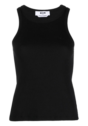 MSGM embroidered-logo ribbed tank top - Black