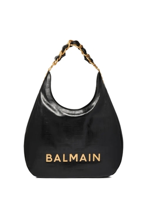 Balmain 1945 crinkled leather shoulder bag - Black