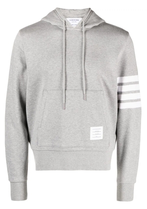 Thom Browne Hector-embroidered loopback hoodie - Grey