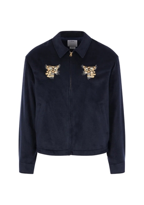 visvim embroidered zip-up jacket - Blue