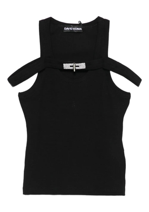 David Koma crystal-embellished top - Black