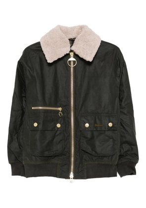 Barbour shearling-collar zip-front jacket - Brown