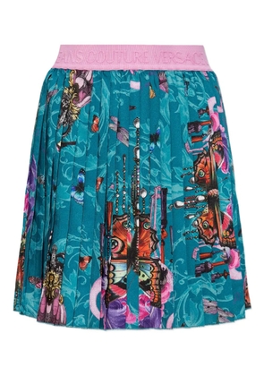 Versace Jeans Couture pleated printed skirt - Blue