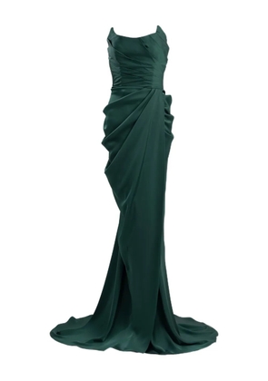 Ana Radu ruched-detailed strapless maxi dress - Green