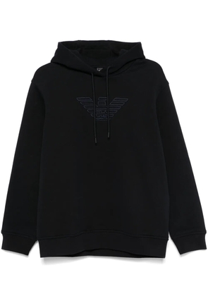 Emporio Armani logo-embroidered hoodie - Blue