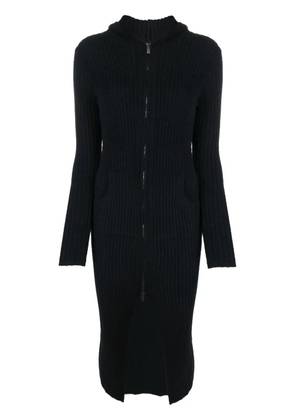 Blumarine zip-up ribbed midi dress - Black