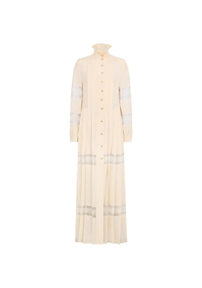 Philosophy Di Lorenzo Serafini pleated lace-detail maxi dress - Neutrals
