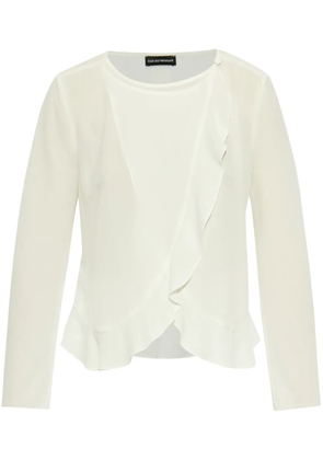 Emporio Armani ruffle-detailing blouse - White