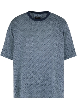 Giorgio Armani chevron-print silk T-shirt - Black