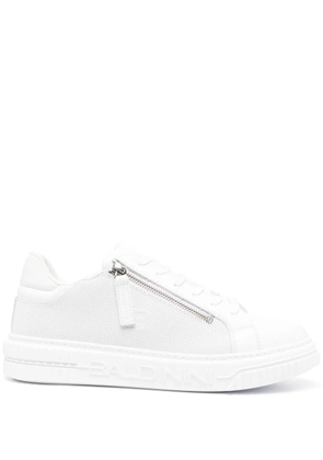Baldinini embossed-logo lace-up sneakers - White