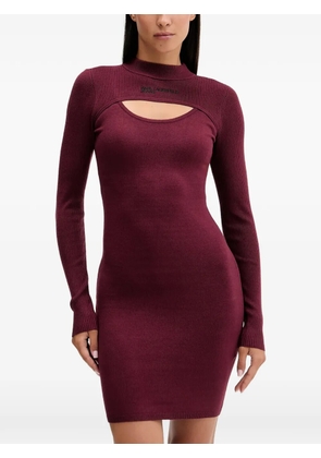 Karl Lagerfeld Jeans cut-out ribbed-knit mini dress - Red