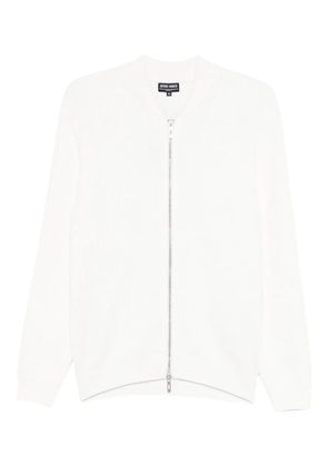 Antony Morato zip-up ribbed cardigan - White