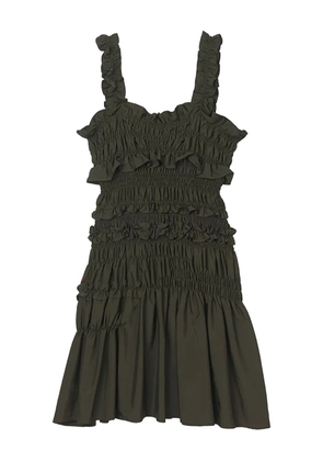 Cecilie Bahnsen smocked ruffled dress - Green