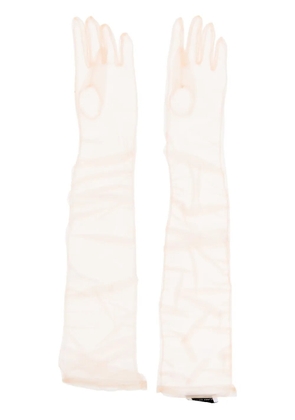 Ioana Ciolacu sheer-finish gloves - Neutrals