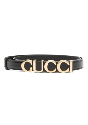 Gucci logo-buckle thin belt - Black