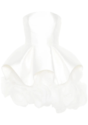 Ana Radu floral-appliqué mini dress - White