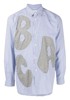 Comme Des Garçons Shirt alphabet patch-detail long-sleeve shirt - Blue