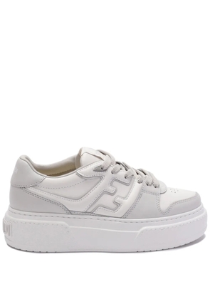 FENDI Match leather sneakers - Grey