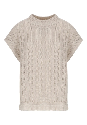 Kangra fringed knitwear - Neutrals