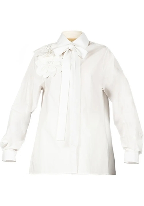 Elie Saab floral-appliqué shirt - White