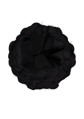 MANURÍ New Romance floral silk brooch - Black