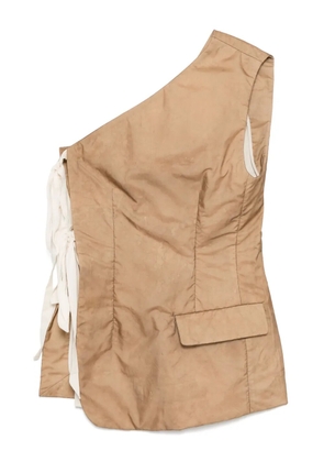 Uma Wang asymmetric mini dress - Brown