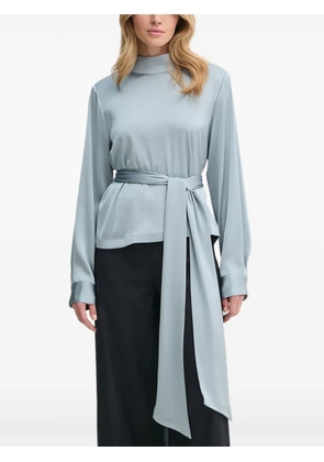 Gestuz high-neck belt-waist blouse - Blue