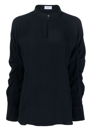 Ferragamo keyhole-neck longsleeved silk blouse - Blue