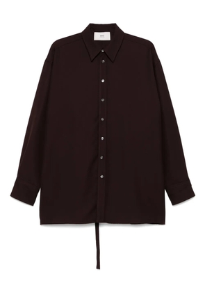 AMI Paris back-slit shirt - Brown