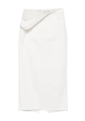 Seen Users lace-insert midi skirt - White
