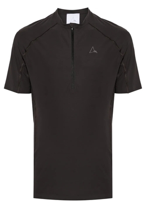ROA logo-print zip-up T-shirt - Black