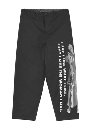 Yohji Yamamoto graphic-print trousers - Black