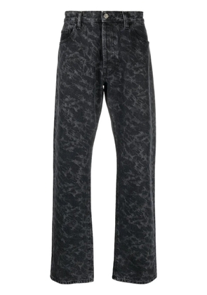 Aries Lilly abstract-print straight-leg jeans - Black
