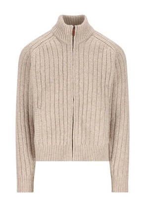 Tod's zip-up ribbed cardigan - Neutrals