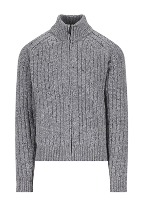 Tod's zip-up ribbed cardigan - Grey