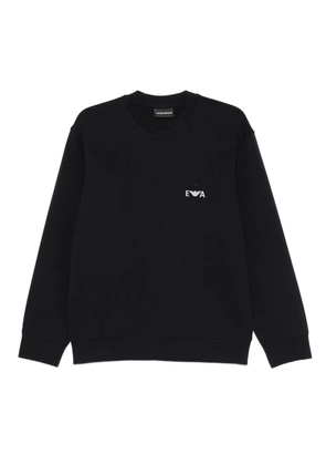 Emporio Armani logo-embroidered sweatshirt - Blue