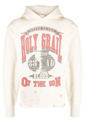 SAINT MXXXXXX cotton graphic print hoodie - Grey