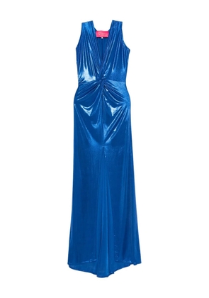 MIAU by Clara Rotescu twist-front metallic maxi dress - Blue