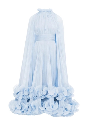 Ana Radu pleated cape dress - Blue