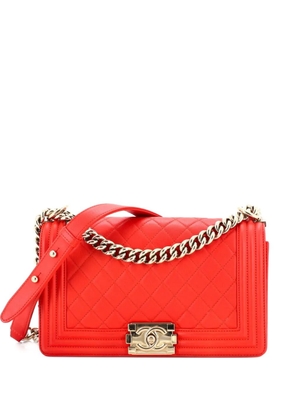 CHANEL Pre-Owned Boy Flap Bag Quilted Caviar Old Medium crossbody bag - Red