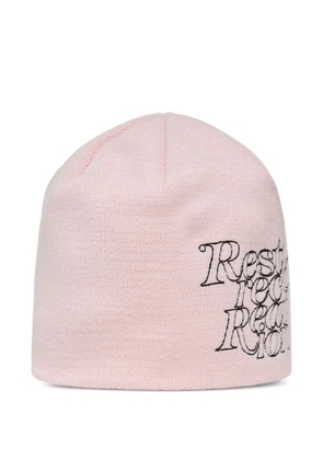 Rest&Recreation logo-stitch beanie - Pink