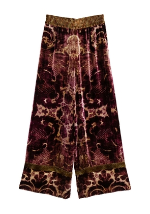Pierre-Louis Mascia damask-pattern velvet trousers - Purple