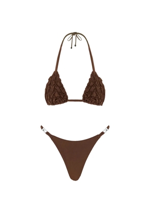 Selia Richwood Lia textured tie bikini - Brown