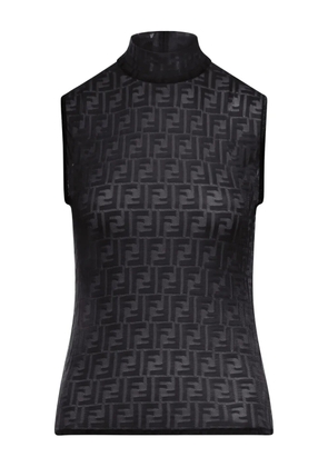 FENDI high-neck patterned top - Black