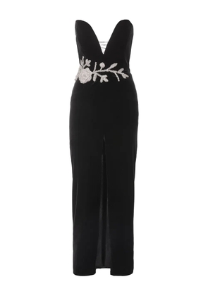 Ana Radu embellished velvet midi dress - Black